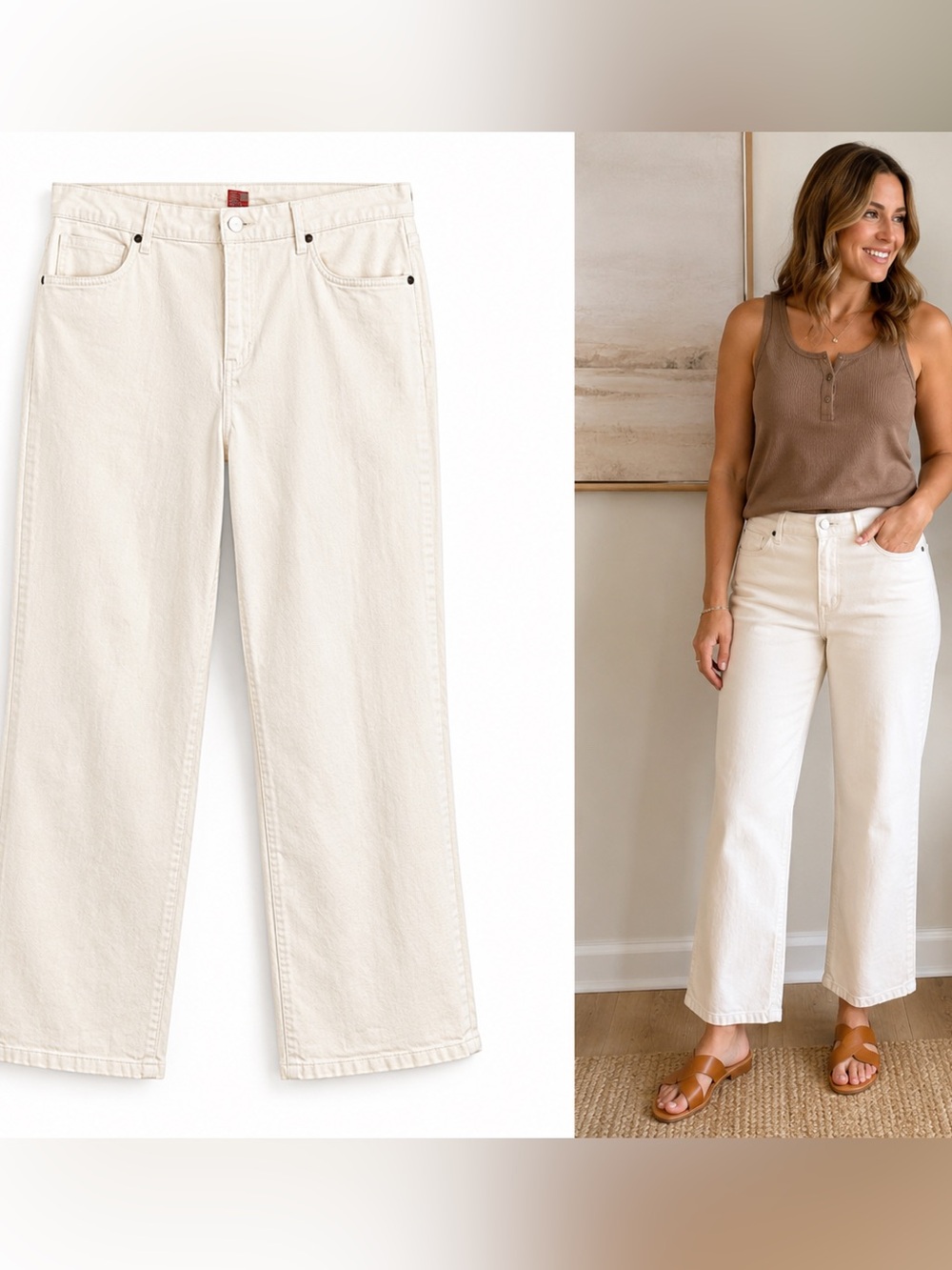 Smith’s Women’s White cropped Stretch Jeans Size 8 Mid Rise